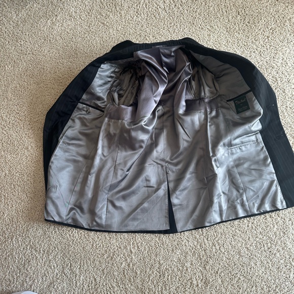 Pinstripe Palm Beach men’s suit jacket blazer 39 regular Delberts clothing black - Picture 9 of 15